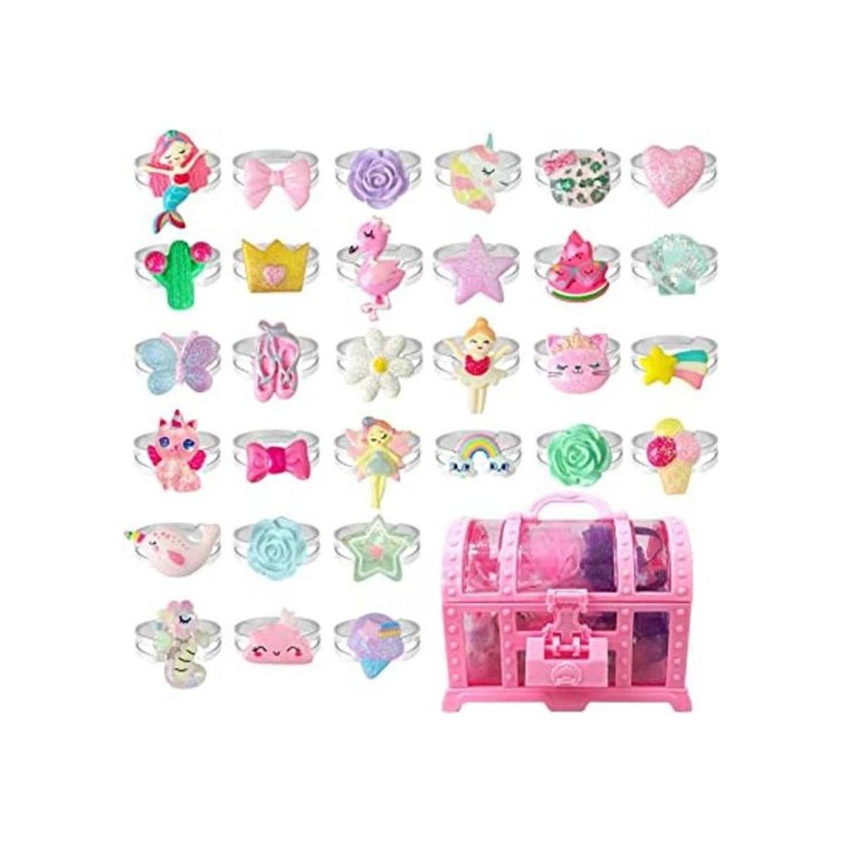 EleMirsa Juego de 30 anillos de joyería ajustables para
