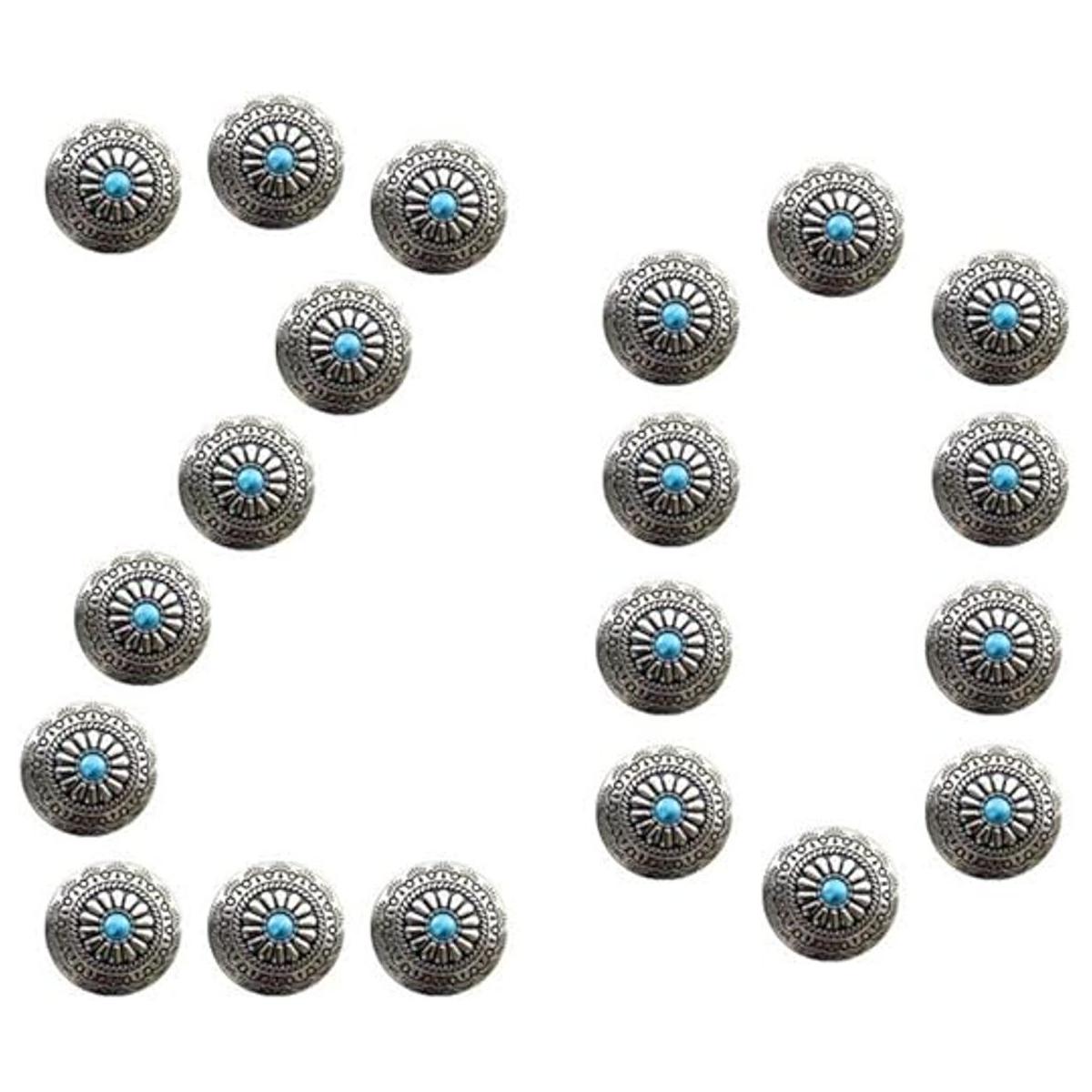 Duolai 20pcs Faux Turquesa Tallado Encaje Monederos Cuero