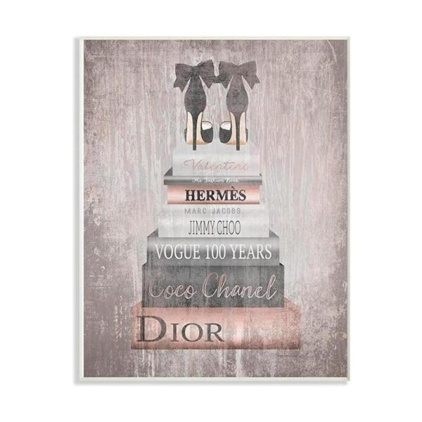 The Stupell Home Decor Collection Book Stack Heels Placa_1