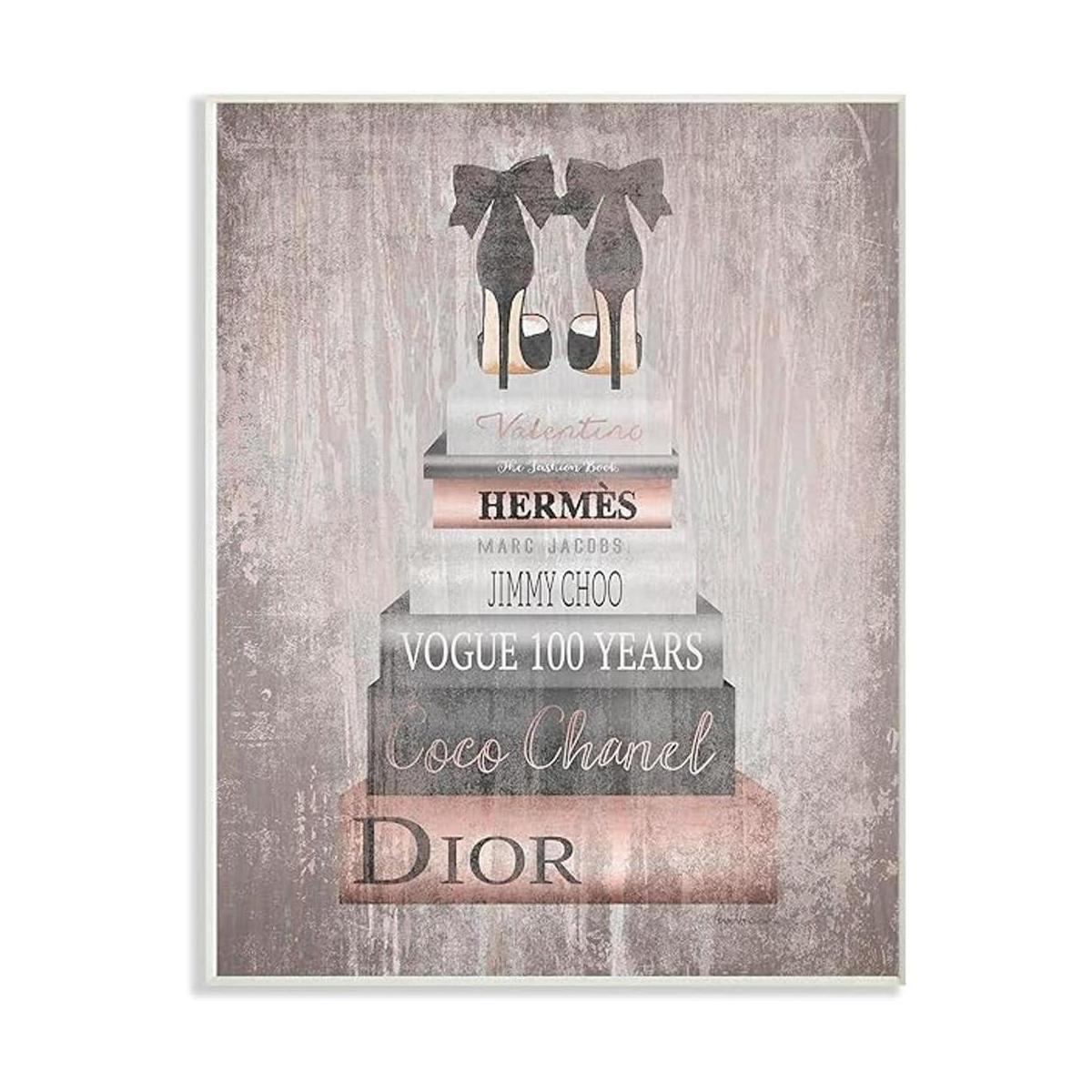 The Stupell Home Decor Collection Book Stack Heels Placa