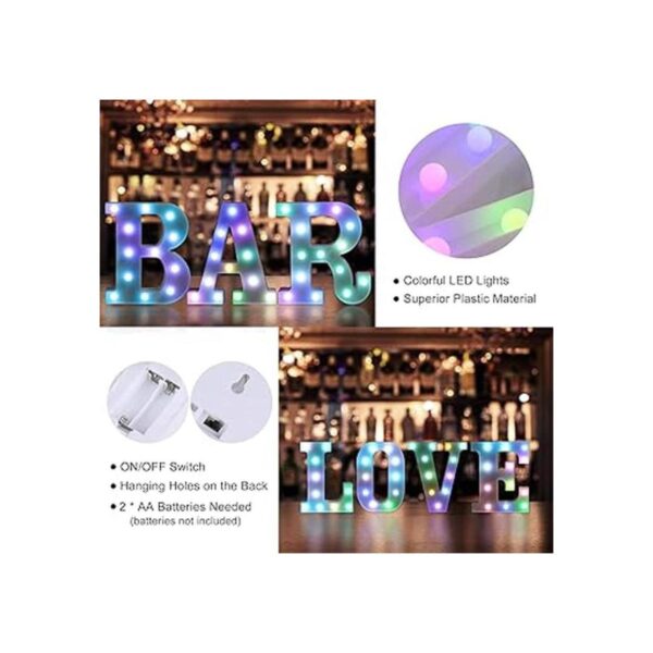 Foaky Letras para marquesina con luces de colores LED_5