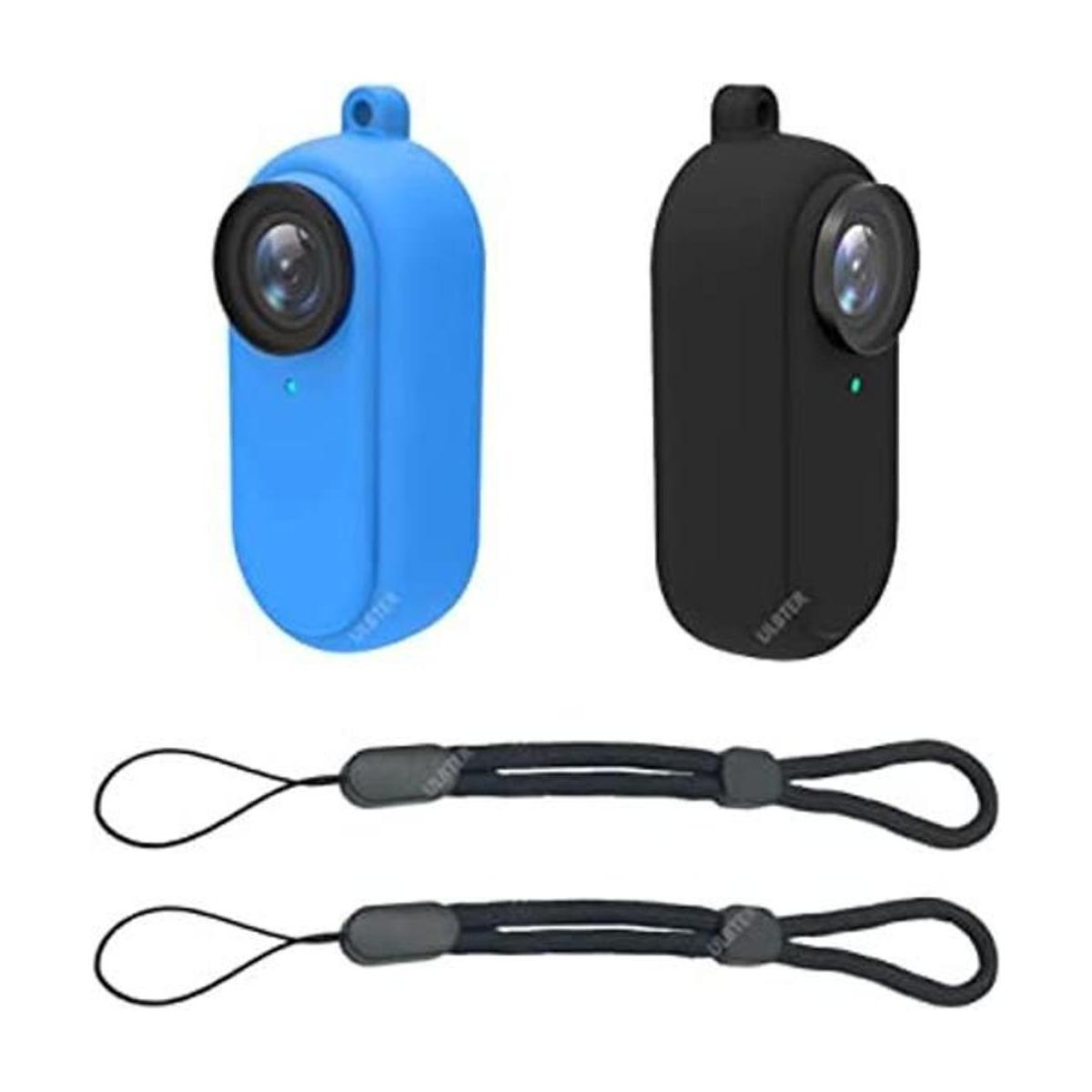 Funda de goma para Insta360 GO 2 negroazul cordón