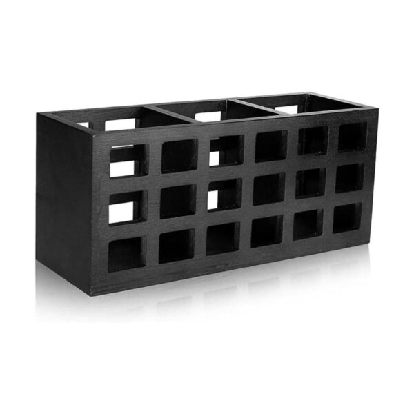 Contenedor de almacenamiento de cubiertos de madera para