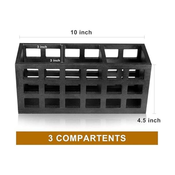 Contenedor de almacenamiento de cubiertos de madera para