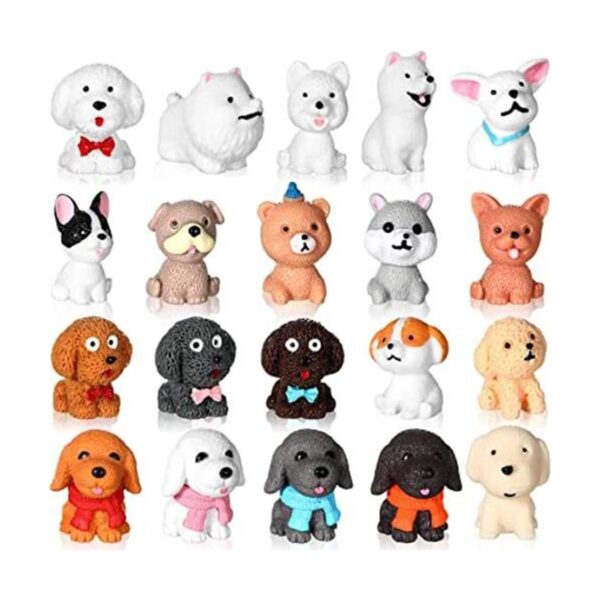 Juego de 40 figuras de mini perro juguete realista