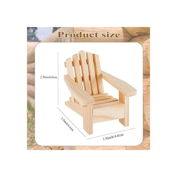 4 sillas de madera estilo Adirondack miniatura casa de_2