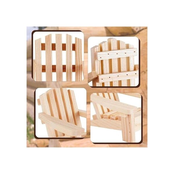 4 sillas de madera estilo Adirondack miniatura casa de_3