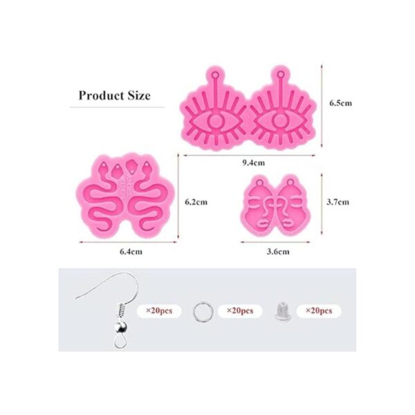 Juego de 103 moldes de resina para aretes Molde de
