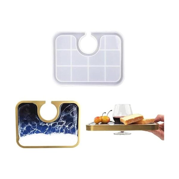 KyeeaDIY Bandeja rectangular de resina para desayuno