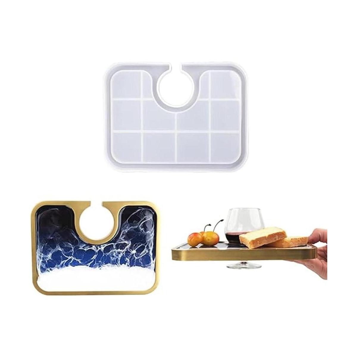 KyeeaDIY Bandeja rectangular de resina para desayuno