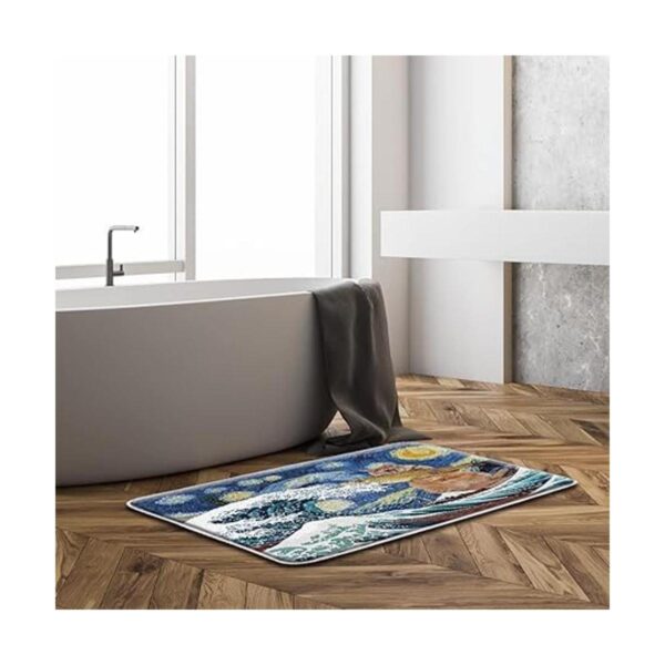 Divertido tapete de baño para gatos lindo gatito con_2