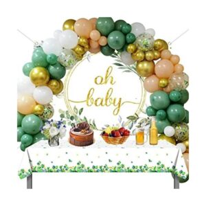 Decoraciones de baby shower de color verde salvia_1