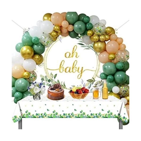 Decoraciones de baby shower de color verde salvia_1