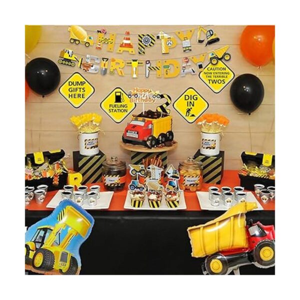 MATTTIME Construcción Cartel de 2 cumpleaños para