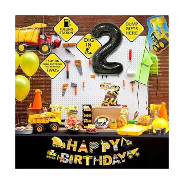 MATTTIME Construcción Cartel de 2 cumpleaños para