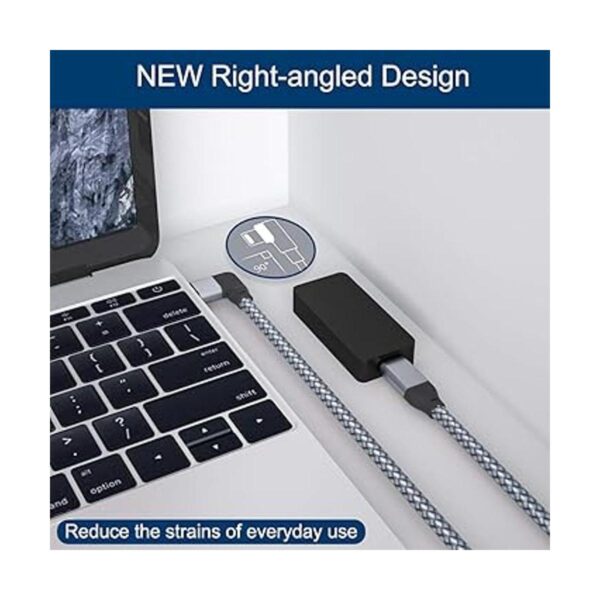 Itramax Cable de extensión USB C de ángulo recto de 6.6_2