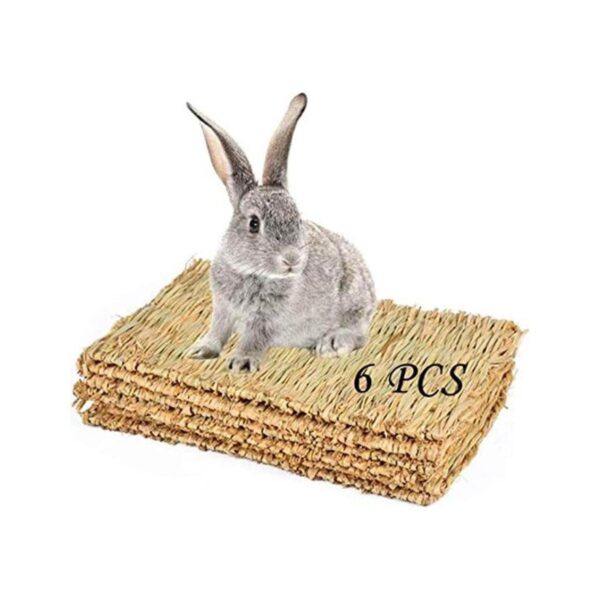 PINVNBY Grass Mat for Rabbit Bunny Natural Straw Woven_1