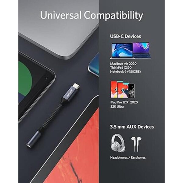 Anker Adaptador de audio USB C a 0.138 in cable de nailon_4