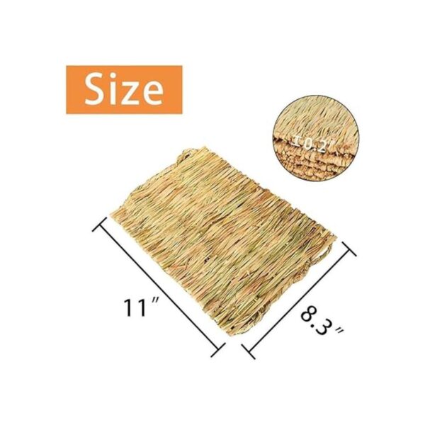 PINVNBY Grass Mat for Rabbit Bunny Natural Straw Woven_5