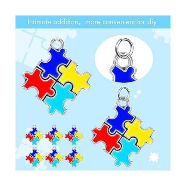 Hicarer 48 dijes para autismo con 48 anillos semiabiertos