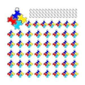 Hicarer 48 dijes para autismo con 48 anillos semiabiertos