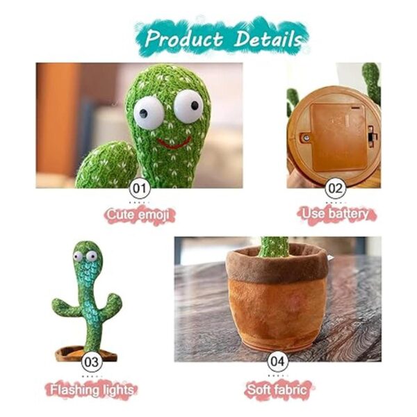 Juguete de cactus bailarín juguete parlante canta y mima_4