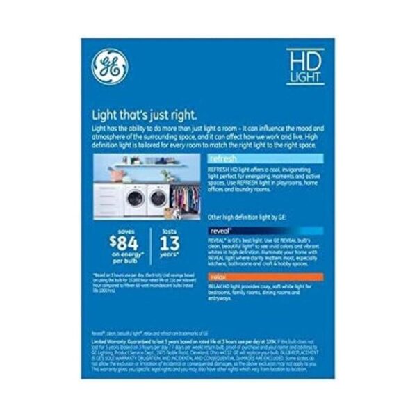 GE Refresh Juego de 4 bombillas LED A19 equivalente a 60_3