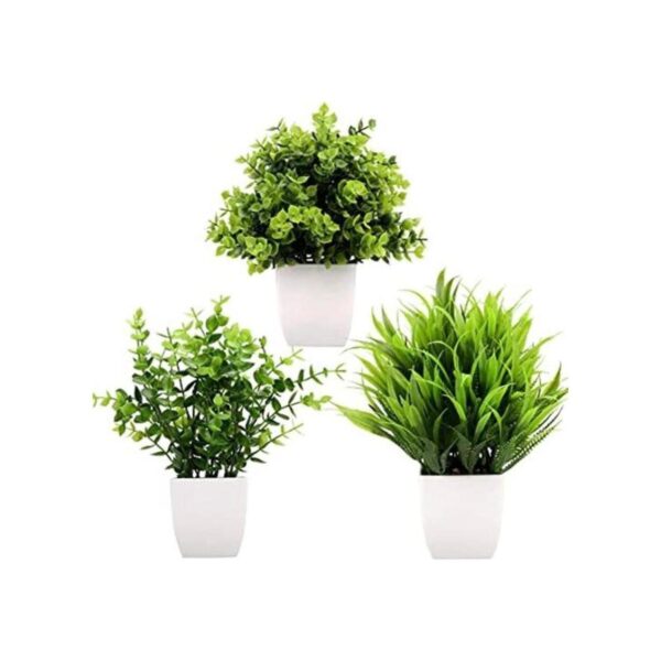 Greentime Paquete de 3 mini plantas falsas en macetas