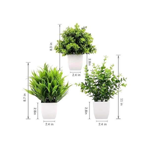 Greentime Paquete de 3 mini plantas falsas en macetas