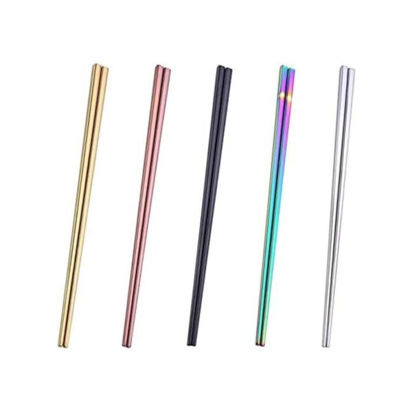 Dtdepth Palillos de acero inoxidable 5 pares de palillos