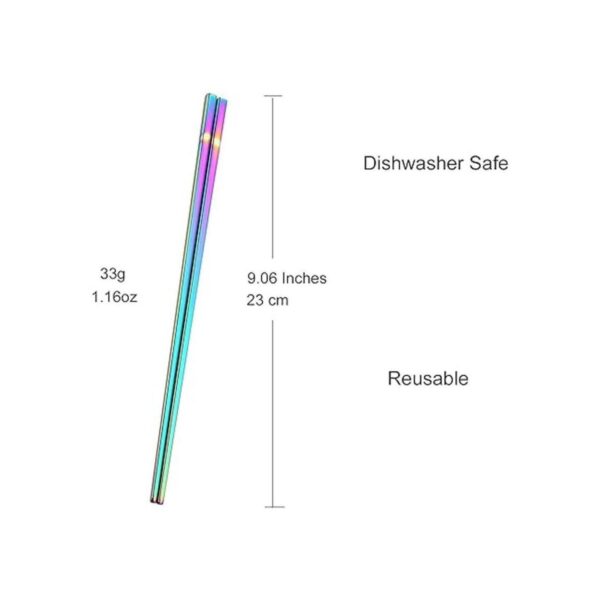Dtdepth Palillos de acero inoxidable 5 pares de palillos