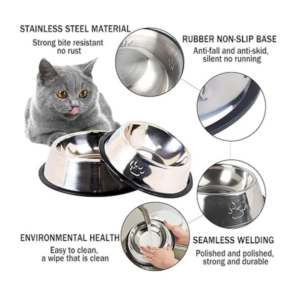 Hamiledyi Cuenco de acero inoxidable para perros y gatos
