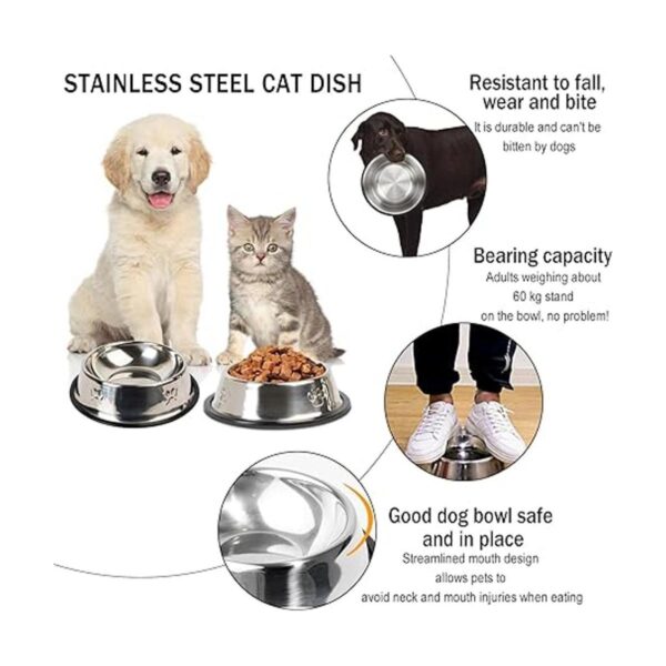 Hamiledyi Cuenco de acero inoxidable para perros y gatos