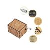 Jofanvin Caja de música de madera con manivela grabada