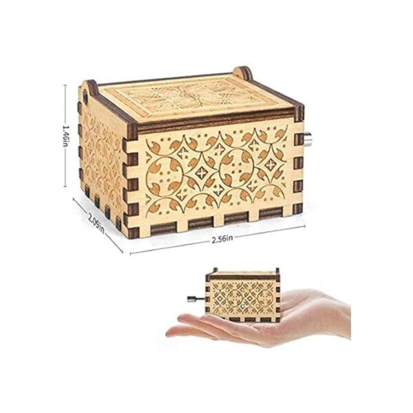 Jofanvin Caja de música de madera con manivela grabada