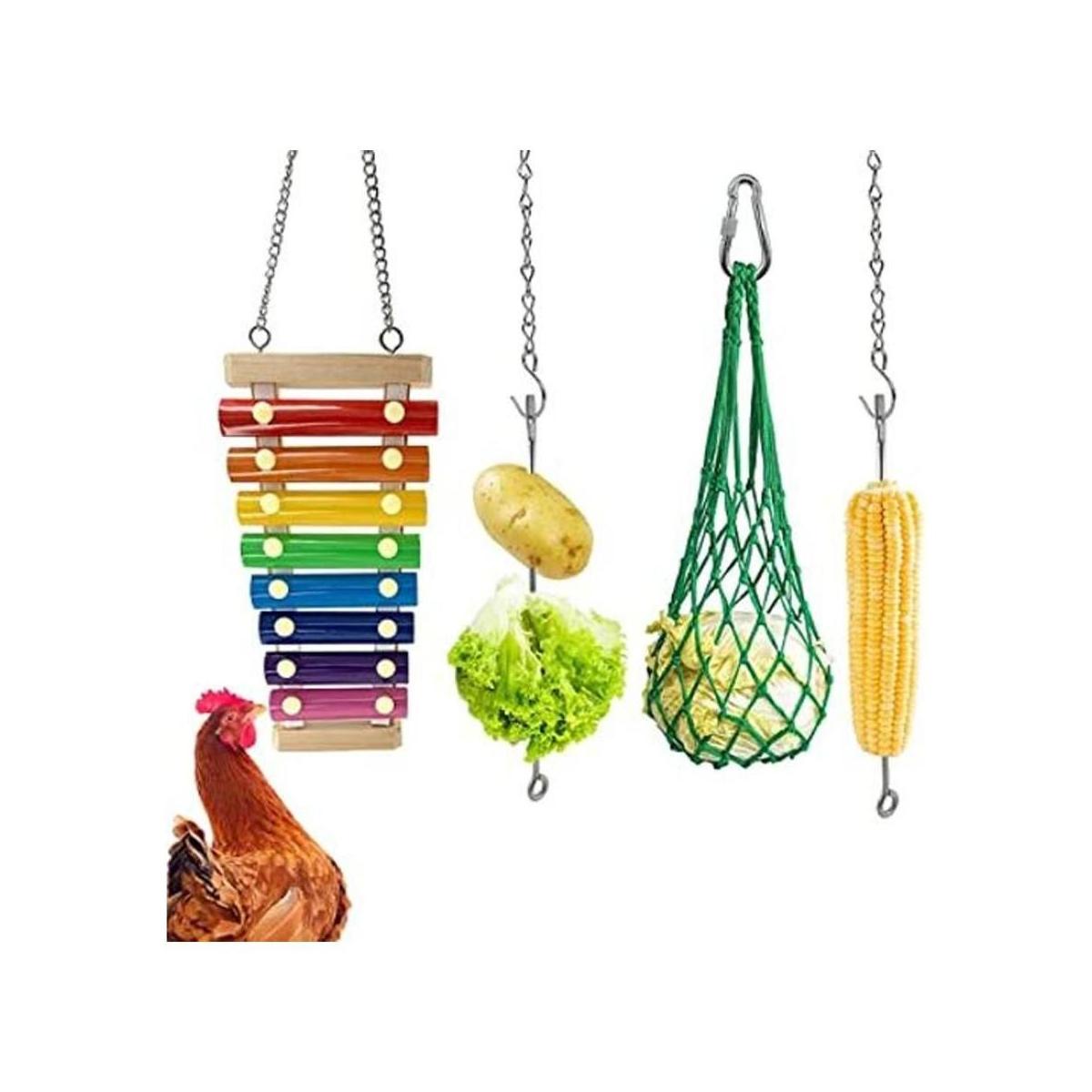 4 piezas de gallinero de pollo xilófono juguete de