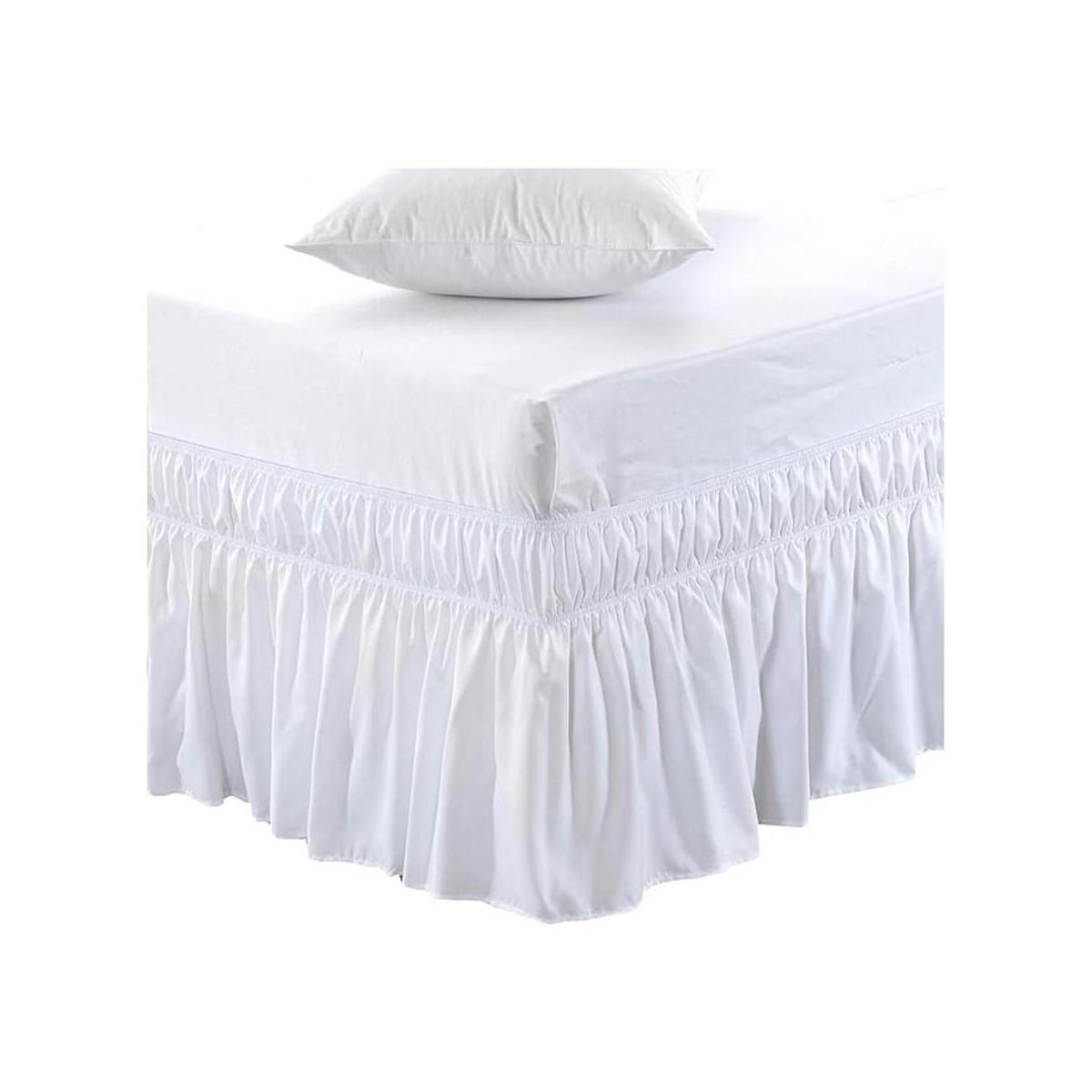 MEILA Falda de cama envolvente con tres lados de tela y