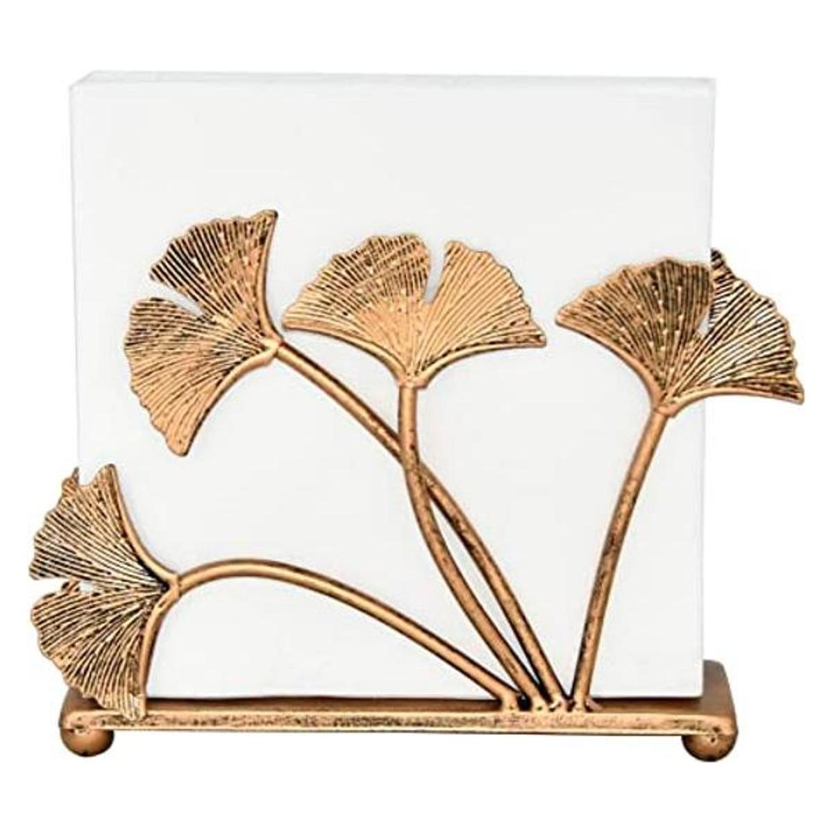 OwlGift Servilletero moderno con diseño de hojas de ginkgo