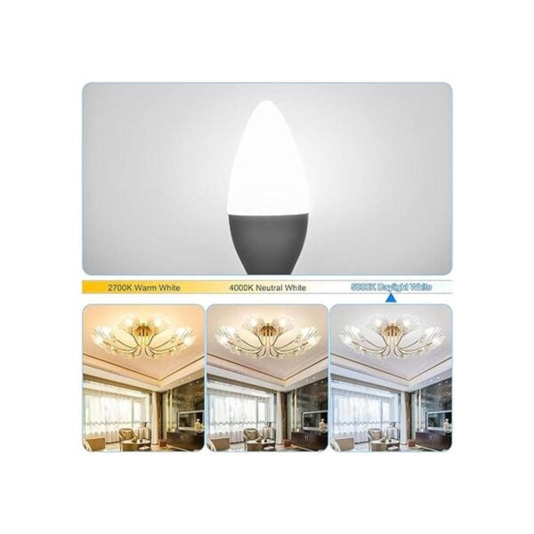 Comzler Bombilla LED de candelabro de 6 W bombilla LED_3