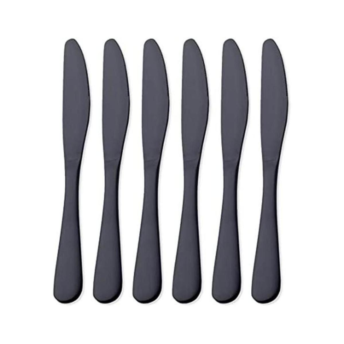 GoGeiLi Cuchillo de cena negro mate juego de cuchillos