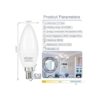 Comzler Bombilla LED de candelabro de 6 W bombilla LED_4