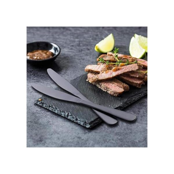 GoGeiLi Cuchillo de cena negro mate juego de cuchillos
