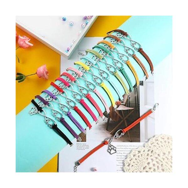 Paquete de 15 pulseras con estampado de pata de cachorro_6