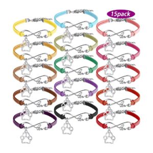 Paquete de 15 pulseras con estampado de pata de cachorro_1
