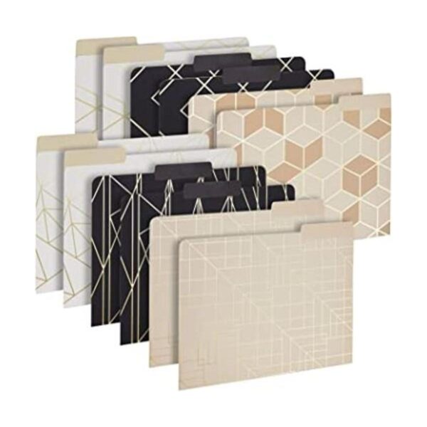 Paquete de 12 carpetas decorativas con lámina dorada_1