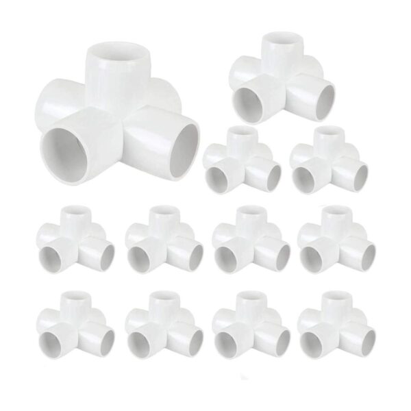 Paquete de 12 accesorios de codo de PVC de 5 vías de 1