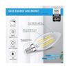 Paquete de 12 bombillas LED E12 de 60 W equivalentes luz