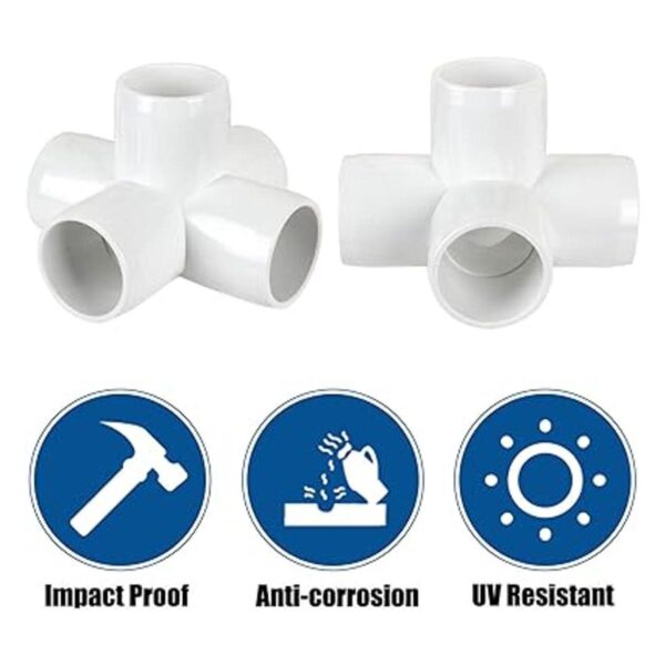 Paquete de 12 accesorios de codo de PVC de 5 vías de 1