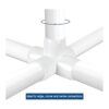 Paquete de 12 accesorios de codo de PVC de 5 vías de 1