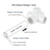 Paquete de 12 accesorios de codo de PVC de 5 vías de 1